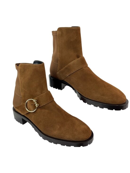 Stuart Weitzman Shoes - Stuart Weitzman Boots Women Sz 9 Coffee Luxering Suede & Microstretch New $595